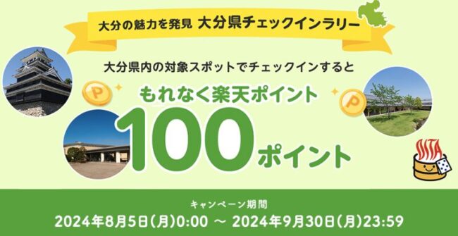 大分県チェックインラリーキャンペーン第2弾