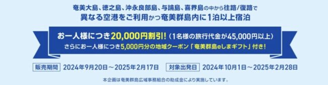 奄美群島しまめぐり割の概要