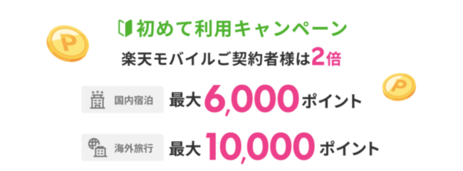 楽天トラベル秋冬セール、初めて利用キャンペーン