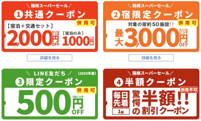一部クーポンは併用可能