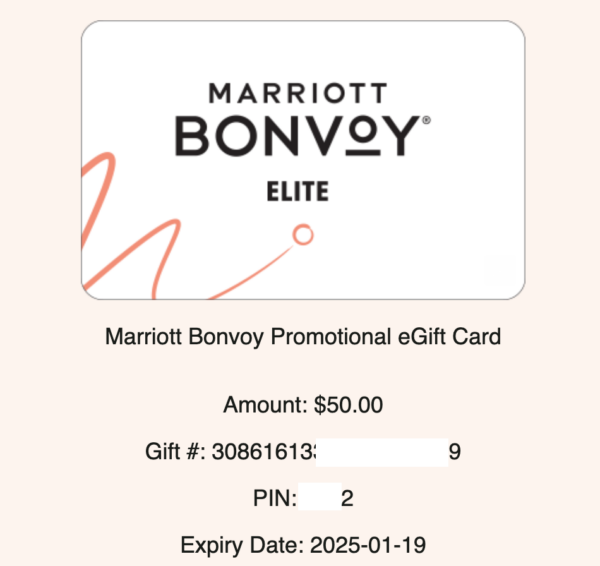 Marriott Bonvoy Promotional eGift Card